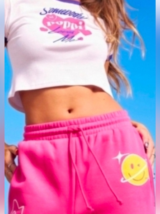 Poppi Other - Pink Graphic Jogger Sweatpants with Serving Flavor Print